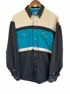 Vintage Texas Cotton Western/Ranch Long Sleeve Buttondown X-Long Tail